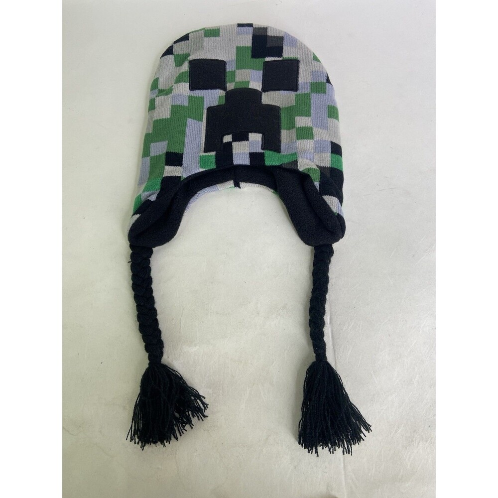 Minecraft Knit Laplander Lined Beanie Hat Cap Kids Child Youth Boys Girls OSFM